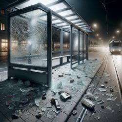 Vandal zničil tramvajovou zastávku v Ostravě, svědek odhalil viníka